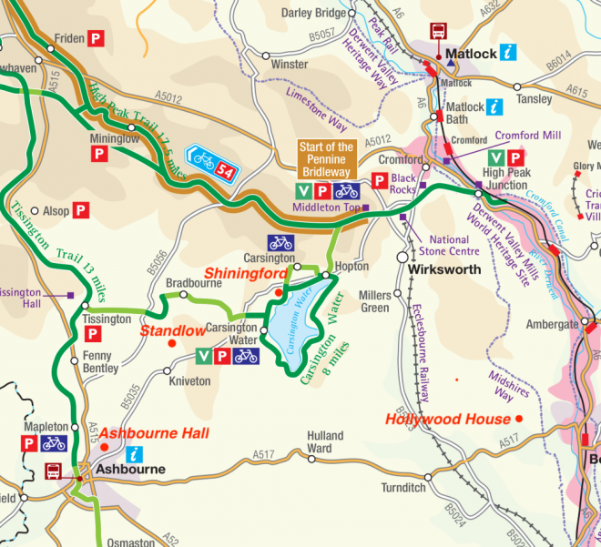 Map - walking routes - Ashbourne Self Catering